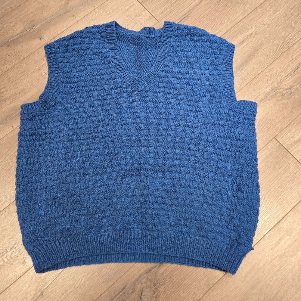 Handmade Knit Teal Sweater Vest